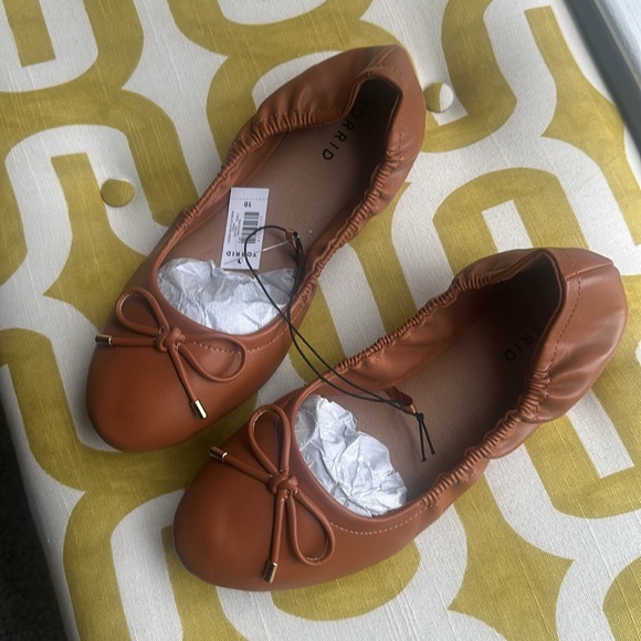 Torrid Ballerina Flats Cognac Color Size 10 Final Sale - Picture 1 of 8